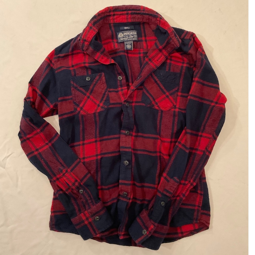 American Rag Men's Plaid Flannel Button Down Shirt